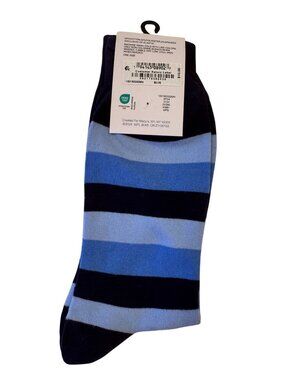 Club Room Crew Socks "World's Best Dad" Striped Navy Blue Seamless Toe $10